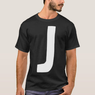 Camiseta Letra J grande e negrito branco
