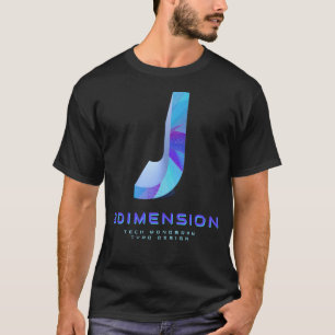 Camiseta Letra J Moderna em Tecnologia 3D Monograma Elegant