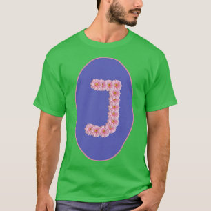 Camiseta Letra J Pink Gerbera Daisy Monograma