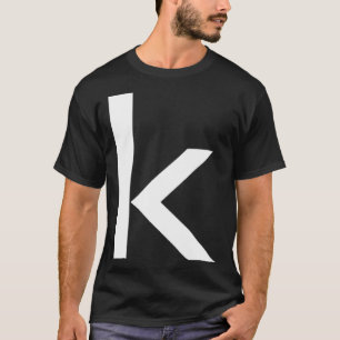 Camiseta Letra k alfabética em maiúscula branca escura simp