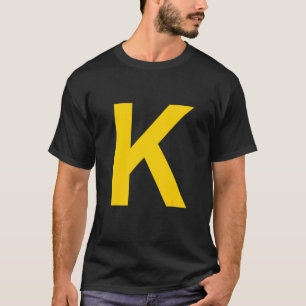 Camiseta Letra K alfabeto maiúsculo