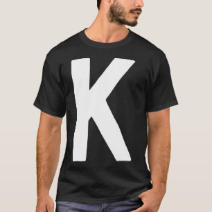 Camiseta Letra K grande e negrito branco