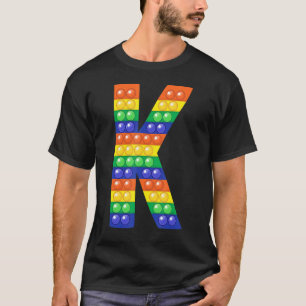 Camiseta Letra K Maiúscula Pop de Fidget de Alfabeto Corres