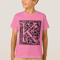 Letra K Monograma Medieval Art Nouveau