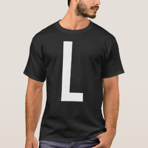 CAMISETA LETRA L ALFABETO MONOGRAMA INICIAL