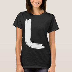 Camiseta Letra L Branca Negrito Criativo   Marcador Alfabet