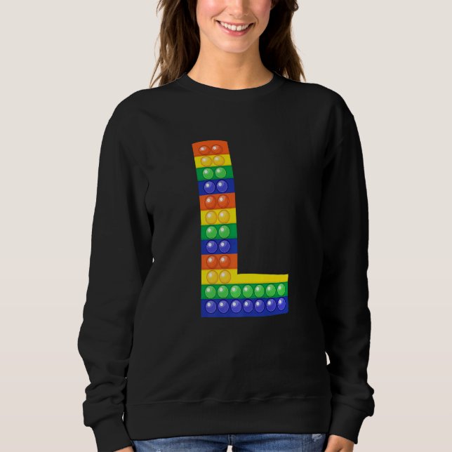 Camiseta Letra L Maiúscula Alphabet Fidget Pop It Correspon (Frente)