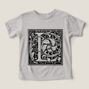 Camiseta Letra L Monograma Medieval Art Nouveau