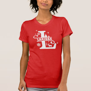 Camiseta Letra L Monograma Nome inicial Vermelho