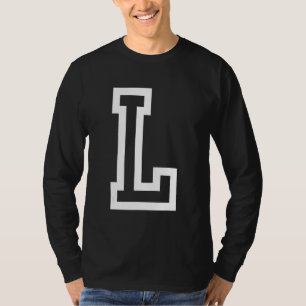 Camiseta Letra L negrito em branco Grande