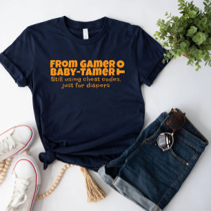 Camiseta Letra laranja do primeiro pai irônica