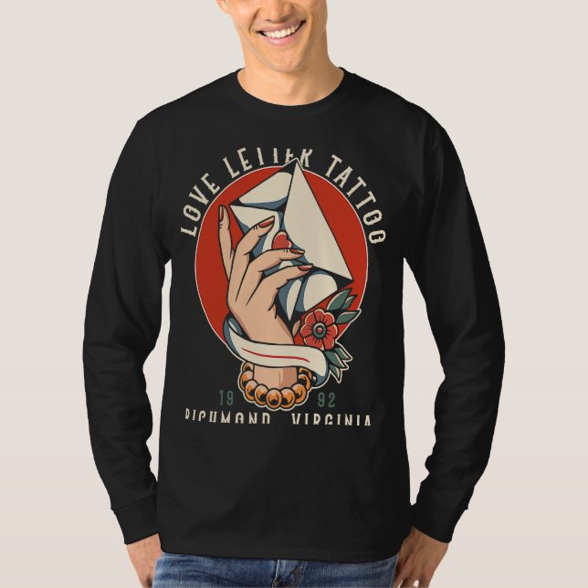 Camiseta Letra Love Tattoo Studio Richmond Old School (Frente)