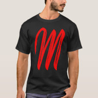 Letra M alfabeto grande gráfico vermelho inicial