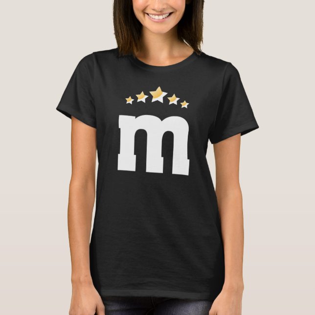Camiseta Letra m Chocolate Candy Halloween Grupos Cos (Frente)