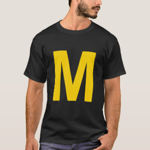 Camiseta Letra M Maiúscula Alfabeto