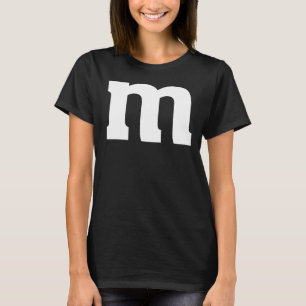 Camiseta Letra M Minúscula Alfabeto Para Corresponder Hallo