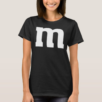 Camiseta Letra M Minúscula Alfabeto Para Corresponder Hallo