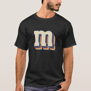Camiseta Letra m Vintage Retro Halloween Team Groups Costu