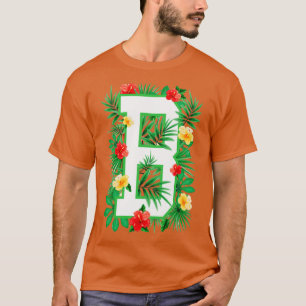 Camiseta Letra maiúscula B alfabético Monograma Flor inicia