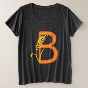 Camiseta Letra maiúscula B monograma floral