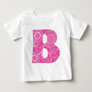 Camiseta Letra maiúscula B monograma floral