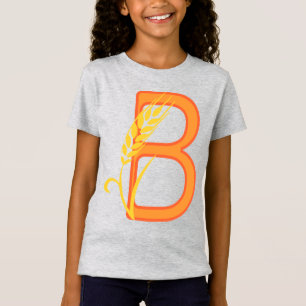 Camiseta Letra maiúscula B monograma floral
