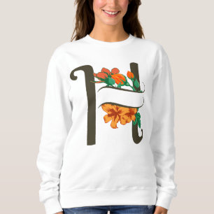 Camiseta Letra maiúscula H monograma floral