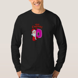 Camiseta Letra Maiúscula Mais Fofa Monograma D Feliz Natal