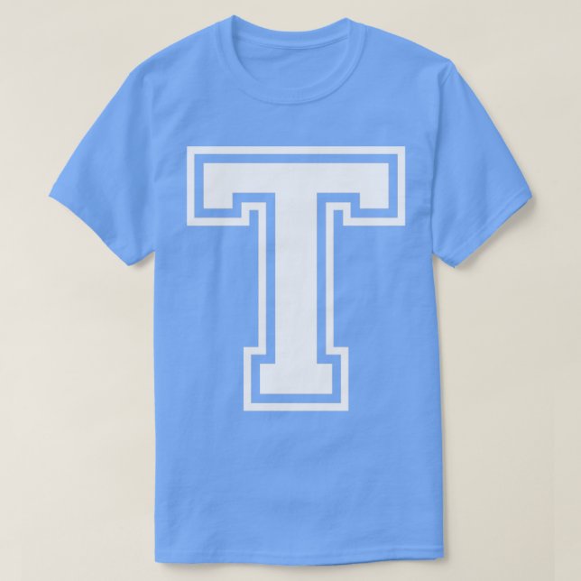 Camiseta Letra maiúscula Nome Monograma inicial T Texto bra (Frente do Design)