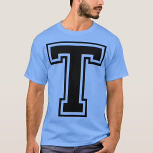 Camiseta Letra maiúscula Nome Monograma inicial T Texto pre