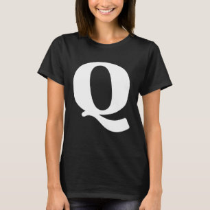Camiseta Letra Maiúscula Q Caracteres Alfabeto Grande Fonte