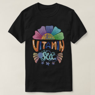 Camiseta Letra Mão Vibrante Do Arco-Íris: Eu Preciso Do Mar