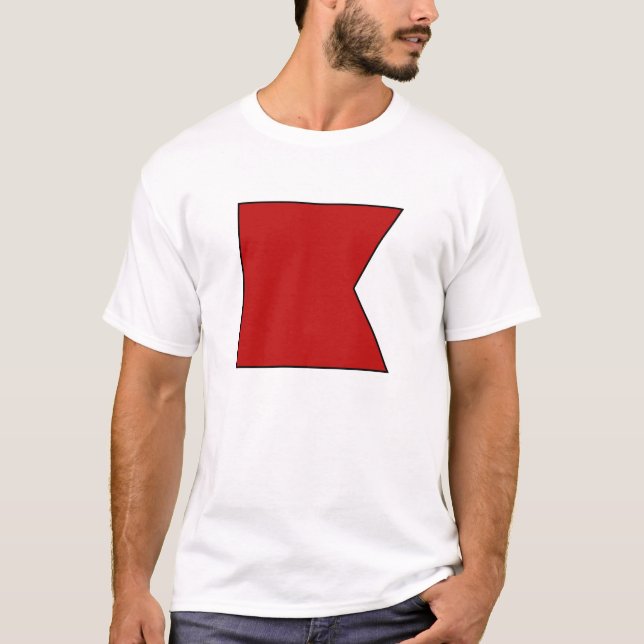 Camiseta Letra marítima internacional da bandeira de sinal (Frente)