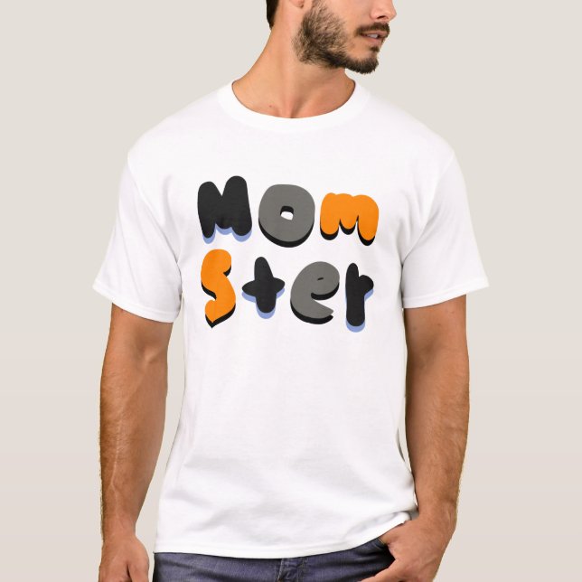 Camiseta Letra Momster Groovy Bubble (Frente)
