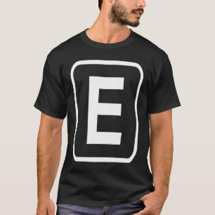 Camiseta Letra Monograma E Inicial Alfabeto Monogramado Mul