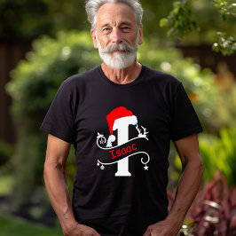 Camiseta Letra monograma I Nome personalizado Natal