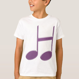 Camiseta Letra Musical H – Desenho de Oitava Nota Roxa
