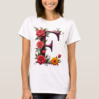 Camiseta Letra oral ilustrada "E"