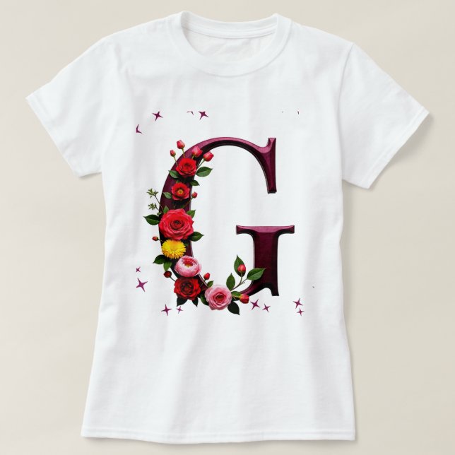 Camiseta Letra oral ilustrada "G" (Frente do Design)