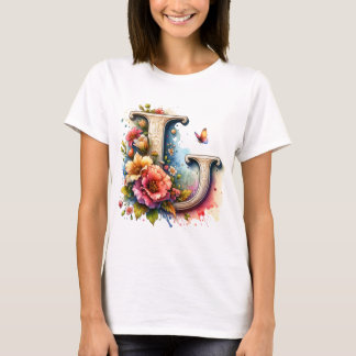 Camiseta Letra oral ilustrada "J"