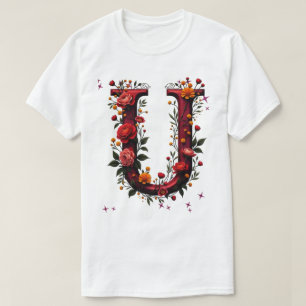 Camiseta Letra oral ilustrada "U"