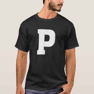 Camiseta Letra P alfabética maiúscula