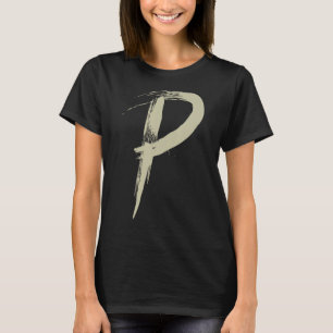 Camiseta Letra P Alfabeto Inicial de Nomes e Palavras Ortog