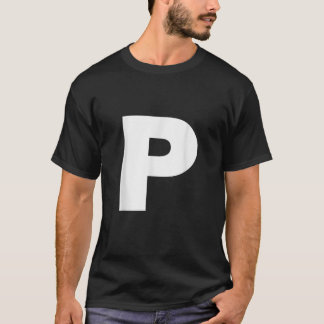 Camiseta Letra P Maiúscula Alfabeto Monograma Inicial 