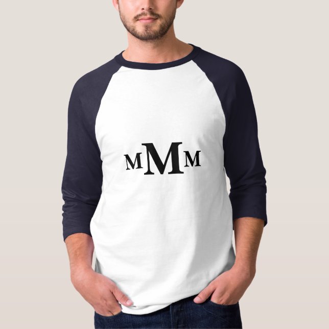 Camiseta Letra personalizada "M" Monograma Modelo (Frente)
