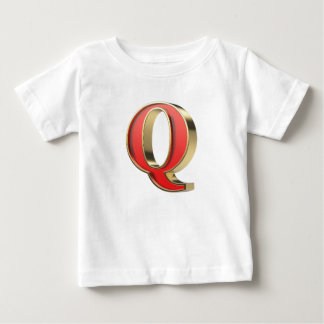 Camiseta Letra Q de vidro vermelho