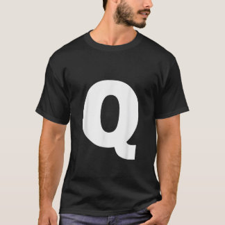 Camiseta Letra Q Maiúscula Monograma de Alfabeto Inicial