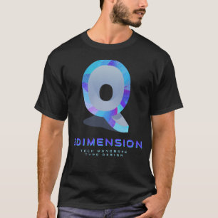 Camiseta Letra Q Moderna em Tecnologia 3D com Monograma Ele