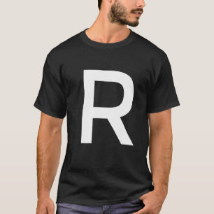 Camiseta Letra R alfabético Monograma inicial