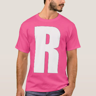 Camiseta Letra R Bold White Capital R Para Nomes De Equipe